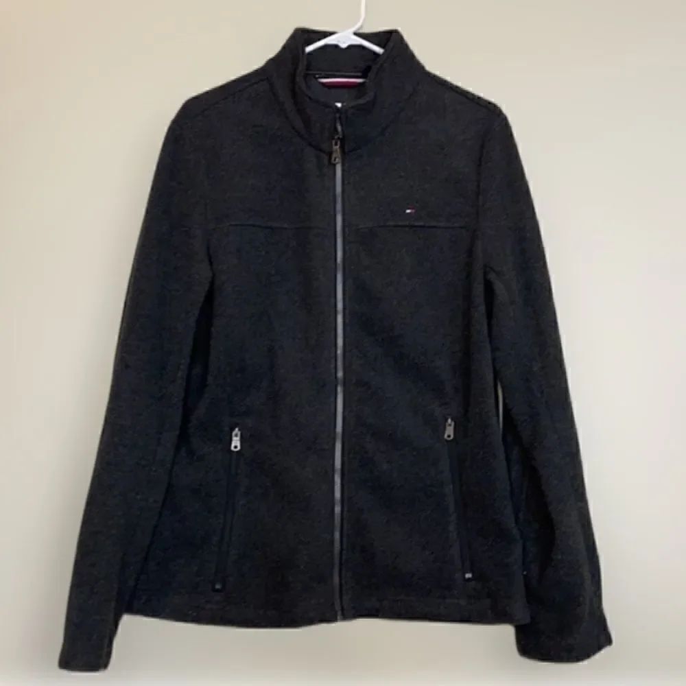 Tommy Hilfiger Men’s Charcoal Gray Full Zip Up Fleece (Size: Small)